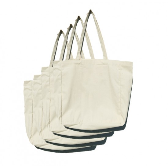 Cotton Canvas Reusable Shopping Bag Pack of 4